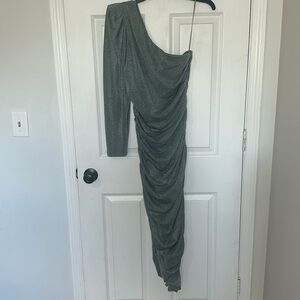 Sage Green One-Shoulder Cocktail Dress